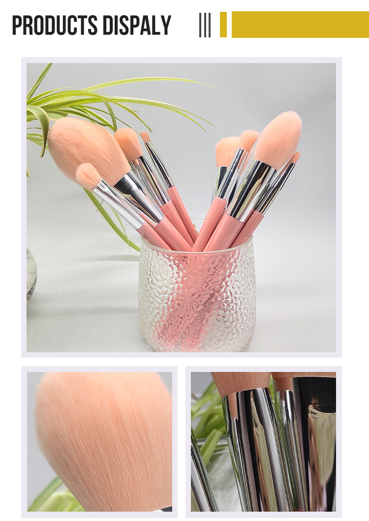 9 Matte Pink Makeup Private Label Brushes Makeup Brush Set(图2)