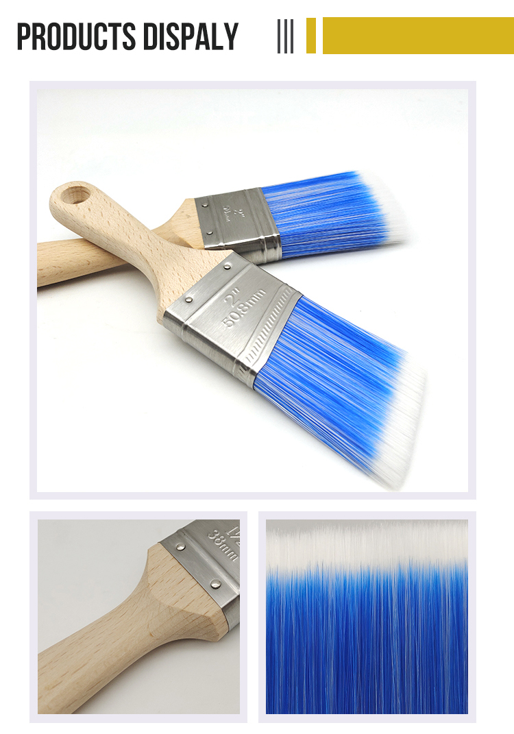 POLYESTER FILAMENT WOODEN HANDLE PAINT BRUSH ANGLE PAINT BRUSH(图2)