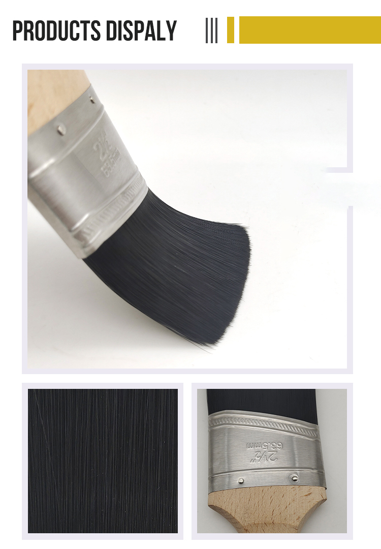 Waterborne paint brush with black wooden handle(图2)